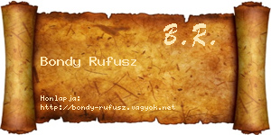 Bondy Rufusz névjegykártya